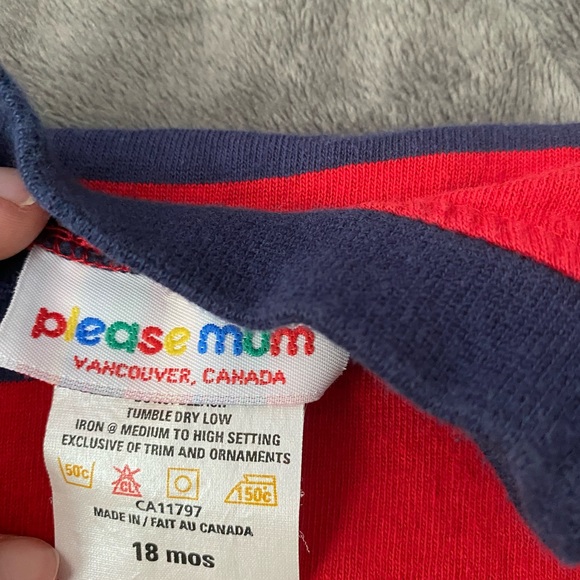 *SALE* Please Mum Basic Striped Cotton Long sleeve T-Shirt 18M - Picture 3 of 4